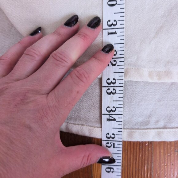 Rifle Paper Company Floral Trim Wool Blend Long-Line Button Up Tunic Off White - Picture 14 of 16